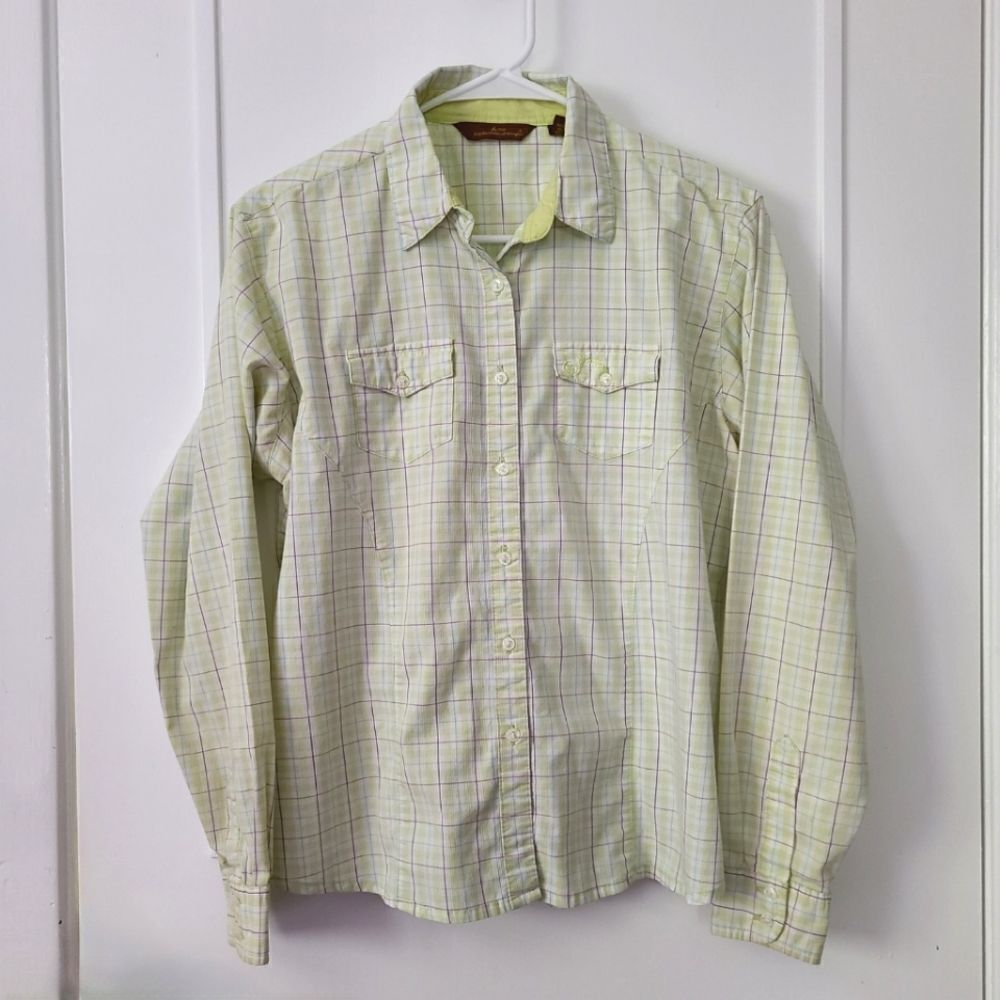 ‎AURA Wrangler Plaid Button Down Top Large